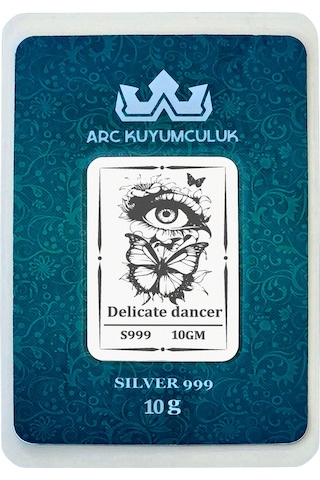 Hediyeye Özel 10 Gram Kelebek Temalı 999 Ayar Gümüş İle Üretilmiş Gümüş Külçesi-753