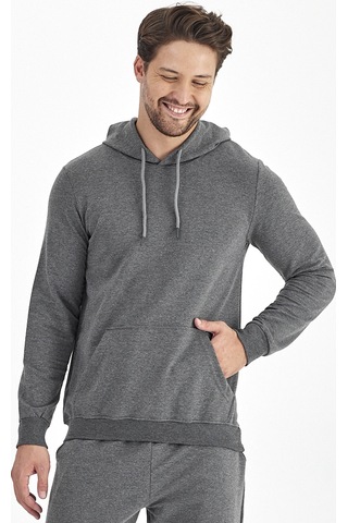 Monox Erkek Kapüşonlu Mevsimlik Sweatshirt 001 Antrasit