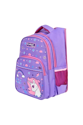 Waddell Lisanslı Lila Little Horse Desenli İlkokul Sırt Çantası Ve Beslenme Çantası
