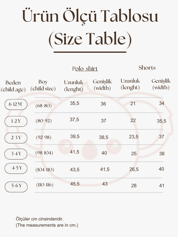 Zeytin Nakışlı Polo Yaka Şortlu Takım Ekru