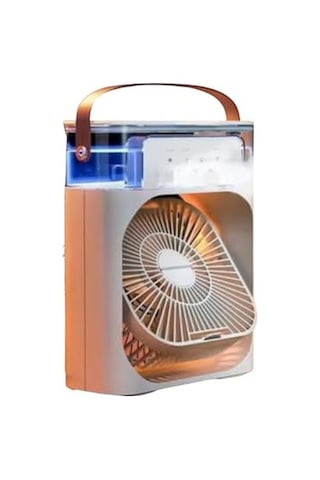 Buzlu Vantilatör Mini Fan 5 Spreyli Su Püskürtmeli 600 Ml Buhar Makinesi Nemlendirici Mini Klima Rgb