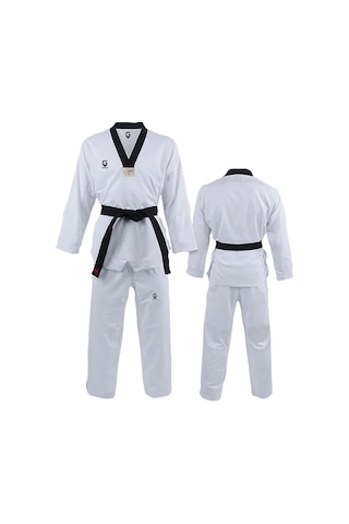 Top Glory 574610500 Siyah Yaka Taekwondo Elbisesi Beyaz-siyah 001