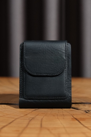 Lenax Leather Mono Klips Hakiki Deri Erkek Cüzdan Nakit Para Klipsli, Mıknatıslı Kapak, Bozuk Para Cepli Siyah
