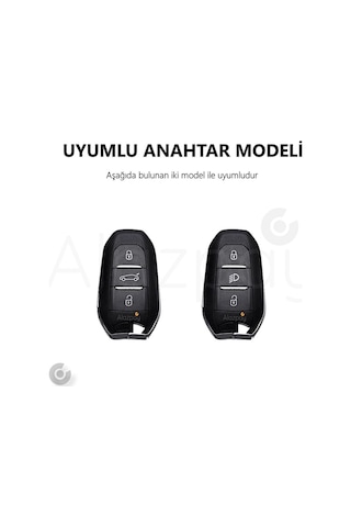 Peugeot 208 308 508 3008 5008 & Opel & Citroen & Toyota & Ds Şeffaf Tpu Anahtar Kılıfı Siyah