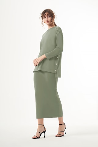 Nuss Merserize Çelik Örme Etek 013 Haki Haki