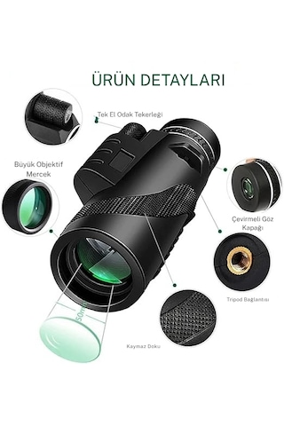 Techtic 80x100 Taşınabilir Monoküler Dürbün Teleskop Uzun Menzill