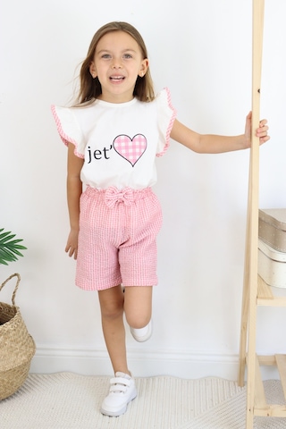 Miababy Jet Love Baskılı İkili Takım Pembe
