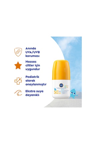 Nivea Sun Güneş Roll-on Çocuk Hassas Gkf 50+ 50 Ml