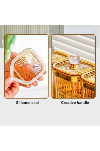 Hava Geçirmez Kapaklı Saklama Kavanozları Gıda Sınıfı Bpa İçermez Şeffaf Tasarım Kuruyemişler Beyaz