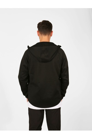 Nature The Brand Şardonlu Dalgıç Fermuarlı Dik Yaka Kapüşonlu Sweatshirt/ceket Siyah
