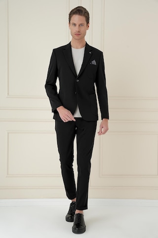 Efor Slim Fit Mono Yaka Çift Yırtmaç Torba Cep Casual Siyah Ceket C 697 Siyah