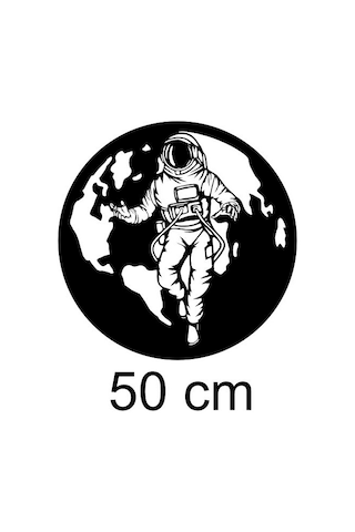 Astronot Temalı Ahşap Dünya Haritası