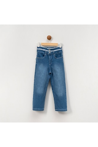 Overdo Kids Kız Çocuk 5-8 Yaş Beli Güpürlü Pantolon - Çok Renkli