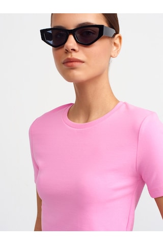 Dilvin Crop T-shirt 101a30124 Pembe
