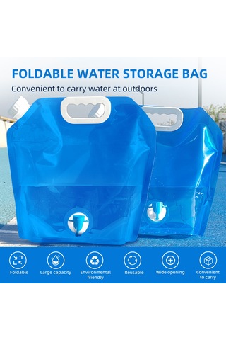 Skycity 4 Adet Mavi 10l Yemek Dereceli Katlanabilir Su Depolama Çantası - Valfli, Elden Taşınabilir, Kamp Ve Acil Durumlar İçin