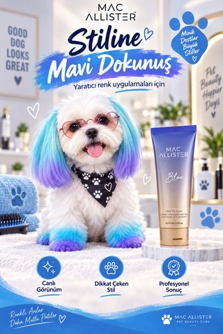 Mac Allister Kedi Köpek Tüy Boyası Mavi Renkli 125 Ml
