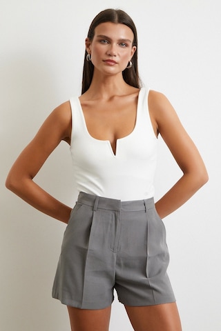 Piliseli Cepli Şort Gri Gri