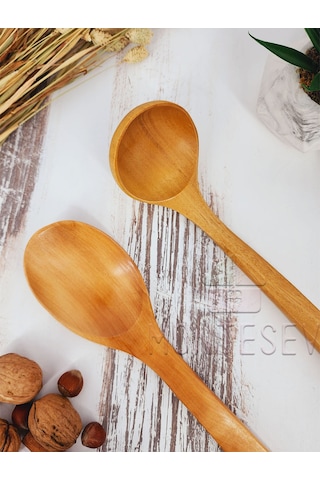 Ahşap Tahta Mutfak Kaşık Seti 2 Parça Kayın Şimşir Ağacı 2-2