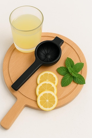 Metal Narenciye Limon Sıkacağı Özel Tasarım Desenli Siyah Sıkacak