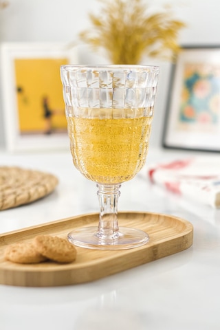 Allegra Şeffaf Kadeh Bardak - 450 Ml Tekli Akrilik Malzeme - Cam Değildir Kırılmaya Dayanıklı Şeffaf