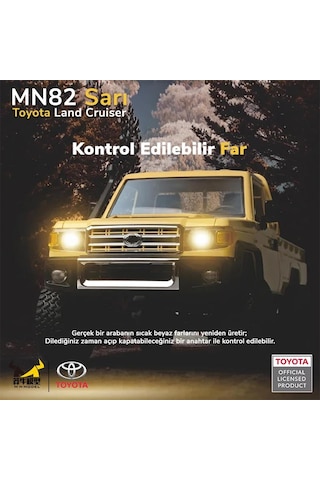 Mn Model Mn82 1/12 Toyota Land Cruiser Lc79 4wd Rc Model Crawler Offroad Uzaktan Kumandalı Araba Truck Rtr Lisanslı Sarı+dahili Işık Seti