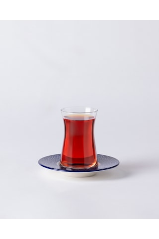 Madame Coco Luxe Elodie 6'lı Çay Tabağı Seti - Mavi/beyaz 8684427297940 Çok Renkli