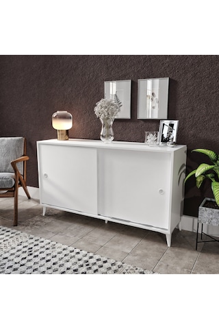 Kznhome Joker Çok Amaçlı Sürgülü Konsol Beyaz - Tamamı 1. Kalite Mdf