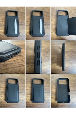 Iphone 17 Pro Max Kartlıklı Standlı Premıum Siyah Kılıf