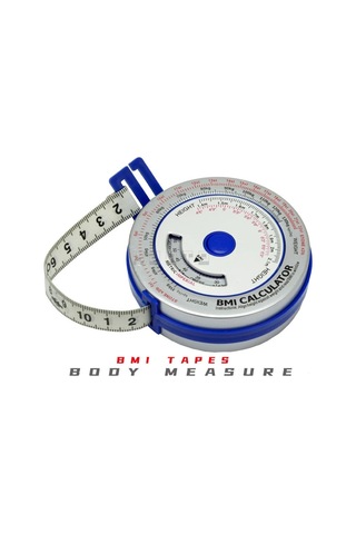 Mavi Şerit Mezura Testi Kullanımı Kolay Kitle İndeksi 7.2x2.1cm Vücut Hesap Makinesi Diyet Mezura Araçları Plastik 150cm