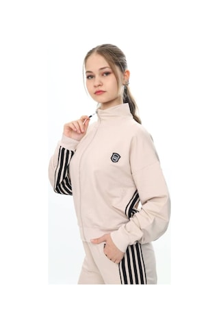 Kız Çocuk %100 Pamuk Oversize Alt&üst Uzun Kol Eşofman Takımı-183-eşt-0023 Bej