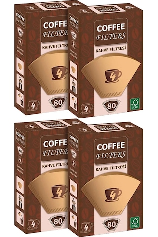 Coffee Filters 4 Numara Kahve Filtresi 4 x 80'li