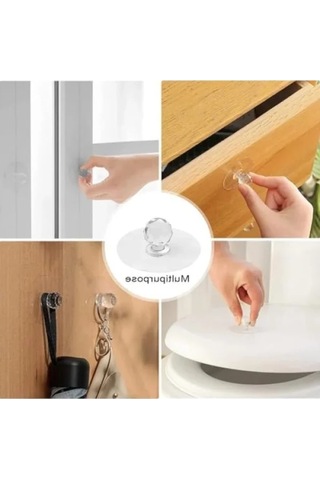 Kendinden Yapışkanlı Kristal Kulp Askısı - 2 Adet, Çok Amaçlı Kullanım