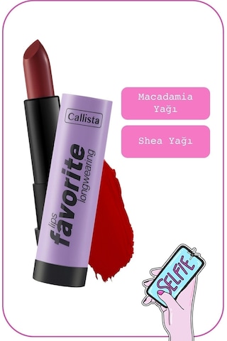 Callista Lips Favorite Longwearing Lipstick Ruj 303 Bold Princess - Kırmızı