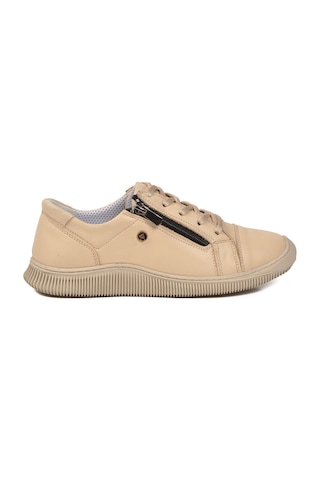 Ayakmod Bej Hakiki Deri Ortopedik Kadın Casual Ayakkabı 5635 Z