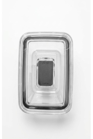 Fresh Hava Geçirmez Dikdörtgen Plastik Erzak Kabı 2100 Ml - Vakumlu Tek Tuş Kapaklı Şeffaf Plastik Bakliyat, Un Ve Şeker Saklama Kabı, Bpa İçermez 10,5x16x17cm
