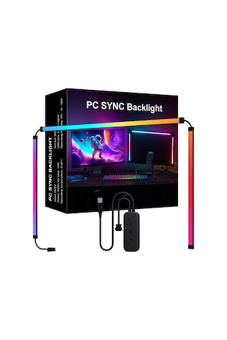 Qingmipy Rgb Müzik Senkronizasyonlu Led Işık Bariyeri - 5050rgb Ic, Yazılım Kontrollü Renk Ve Ritim Modları 24/27/32 İnç Çok Renkli