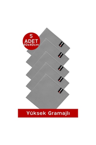 Silver Home Mikrofiber Extra Kalın Baklava Desen Cam Temizlik Bezi Gri 5'li 40 x 40 CM