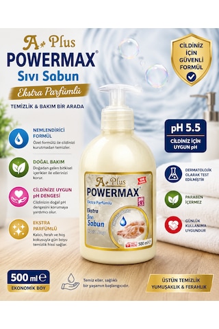 Powermax A Plus Extra Sıvı Sabun 500 Ml X4 Set El Temizleme Sabunu