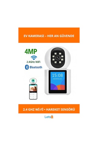 Akıllı Ev Kamerası 2.4 Ghz Bluetooth Sesli Görüntülü İletişim