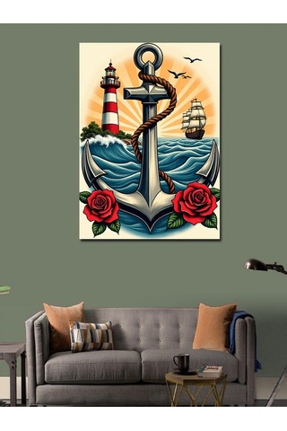 Kanvas Tablo Deniz Temalı Çizim 50cmx70cm