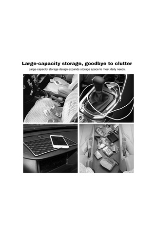 Vkemall Oto Koltuk Arası Deri Depolama Kutusu - Çift Fonksiyonlu Su Bardaklı Raf Ve Eşya Saklama Organizörü Yolcu Tarafı