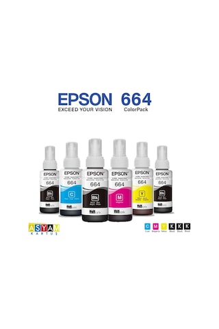 Epson 664 L1300 Multipack +2 Siyah Mürekkep Kartuş Seti.