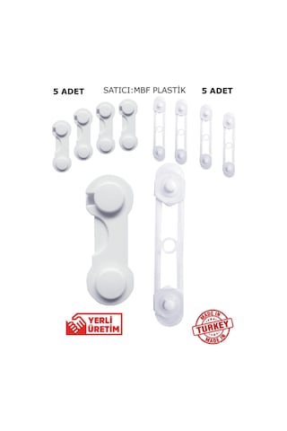 İdeal Baby Çocuk Çekmece Kilidi Ve Dolap Kilidi Bebek Güvenlik Koruma Kilidi Koruyucu Kilit 10 Adet