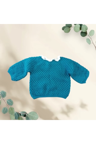 El İşi Yün Hırka Petrol Yeşili