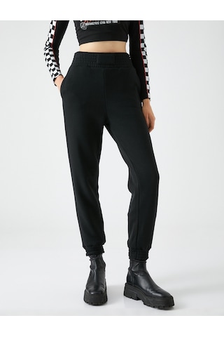 Koton Jogger Eşofman Altı Yüksek Bel Cep Detaylı Siyah 4wal40004ık 4WAL40004IK999 Siyah