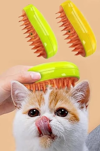 Thentech Buhar Üfleme Özellikli Kedi Köpek Tüy Tarağı Tüyleri Yumuşatıp Tarayan Silikon Uç Kedi Köpek Tarağı