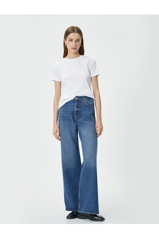 Koton Fitilli Tişört Slim Fit Bisiklet Yaka Apolet Detaylı Beyaz 4sak50009ek 4SAK50009EK000 Beyaz