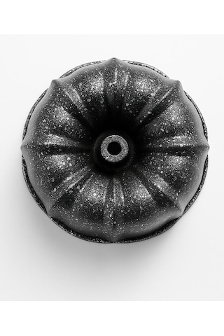 2 Li Granıt Dokum Mını Ruzgar Gulu Desenli Kek Kalıbı-110 Mm Siyah