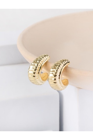 Jimmy Key Jimmy Key Altın Rengi Sarmal Model Yarım Halka Küpe 6sw438986150