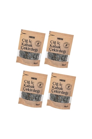 Çiğ İç Kabak Çekirdeği 4'lü Yüksek Lifli Sağlıklı Atıştırmalık 4 X 150 Gr